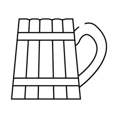 wooden cup line icon vector. wooden cup sign. isolated contour symbol black illustration