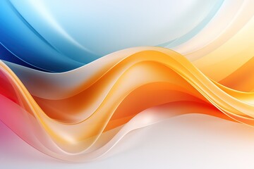Abstract background with flowing orange and blue waves.