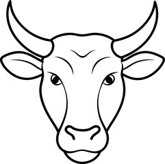 cow head isolated on white