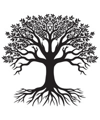 Tree silhouette on white background