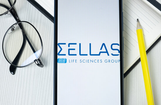 New York, USA - 1 August 2024: Sellas Life Sciences Logo on Phone Screen, Company Icon on Display