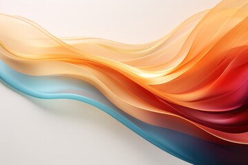 Abstract background with flowing orange, red and blue wavy shapes.