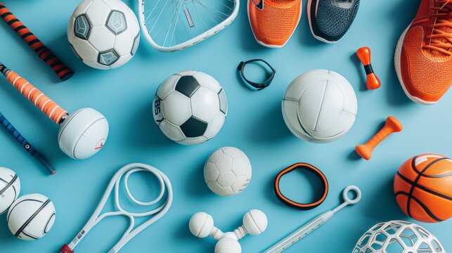 Dynamic Athletes in Action - Sports and Fitness Activities with Equipment and Facilities