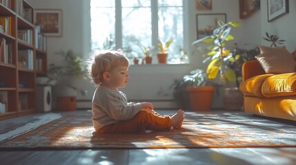  living room, 3 year old boy playing