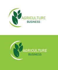eco friendly agriculture leaf logo, agriculture business logo vector