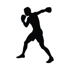 Obraz premium a male boxing player in isolation on a white background in a vector format