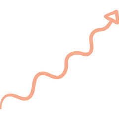 Hand Drawn Wavy Arrow Up Scribble