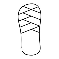 wicker footwear line icon vector. wicker footwear sign. isolated contour symbol black illustration