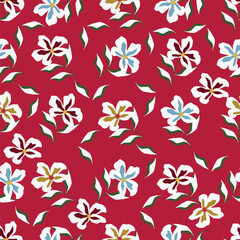 Amazing seamless floral pattern with bright colorful small flowers.