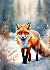 fox in the snow