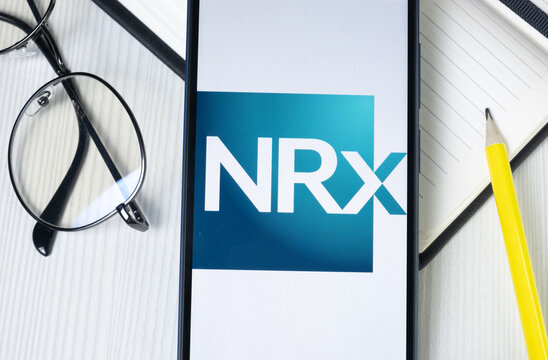 New York, USA - 1 August 2024: NRx Pharmaceuticals Logo on Phone Screen, Company Icon on Display