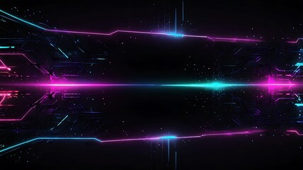 Black and neon abstract gaming background. Generative Ai.