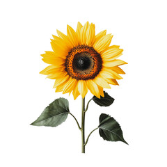 Fototapeta premium PNG Bright sunflower against a clean white background