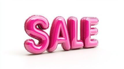 The word SALE in large pink letters on a white background. A banner for Black Friday or big discounts in the store. 3d illustration for stocks.