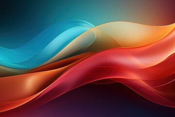 Fototapeta premium Abstract background with smooth flowing lines in red, orange and blue.