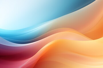 Abstract background with smooth, flowing curves in blue, orange, and red.
