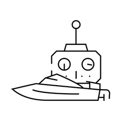 remote control boat racing line icon vector. remote control boat racing sign. isolated contour symbol black illustration