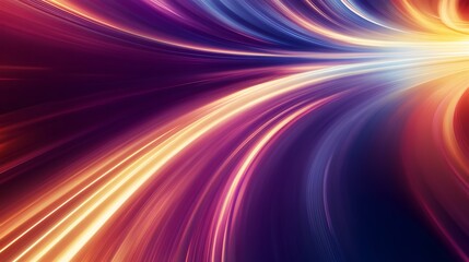 Obraz premium Modern abstract high-speed light effect. Abstract background with curved beams of light. Technology futuristic dynamic motion. Movement pattern for banner or poster design background concept.