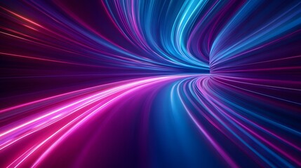 
Modern abstract high-speed light effect. Abstract background with curved beams of light. Technology futuristic dynamic motion. Movement pattern for banner or poster design background concept.