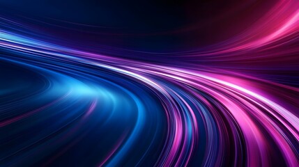 
Modern abstract high-speed light effect. Abstract background with curved beams of light. Technology futuristic dynamic motion. Movement pattern for banner or poster design background concept.