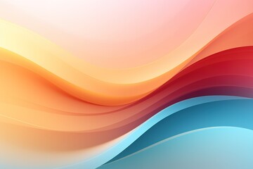 Abstract background with soft, flowing curves in orange, red, and blue hues.