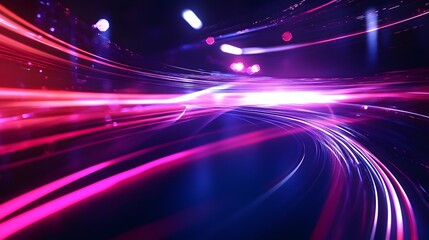 
Modern abstract high-speed light effect. Abstract background with curved beams of light. Technology futuristic dynamic motion. Movement pattern for banner or poster design background concept.