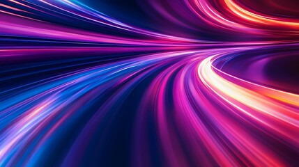 
Modern abstract high-speed light effect. Abstract background with curved beams of light. Technology futuristic dynamic motion. Movement pattern for banner or poster design background concept.