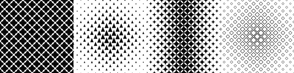 Naklejka premium Black and white pattern collection