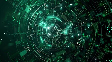 Abstract Technology Background with Various Digital Elements