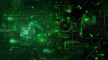 Obraz premium Abstract Technology Background With Futuristic Interface Elements