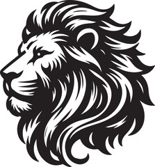 Fototapeta premium Lion head silhouette vector illustration art