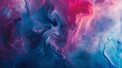 Fototapeta premium Abstract Painting of Colorful Swirls in Liquid Paint