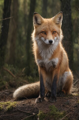 Majestic Red Fox in Forest