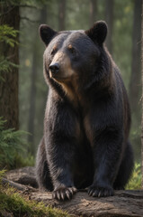 Fototapeta premium Majestic Black Bear in Forest