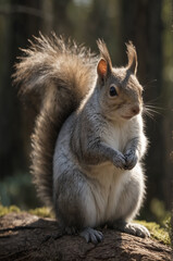 Fototapeta premium Adorable Squirrel in Forest Setting