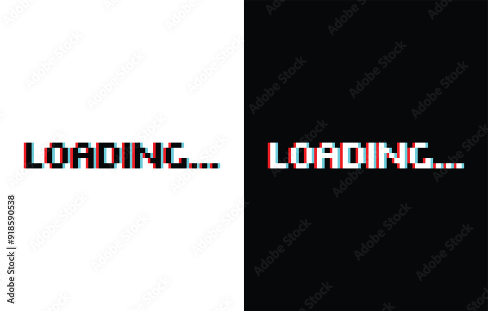 Poster glich effect loading 8 bit icon vector Pixel art loading bar for game