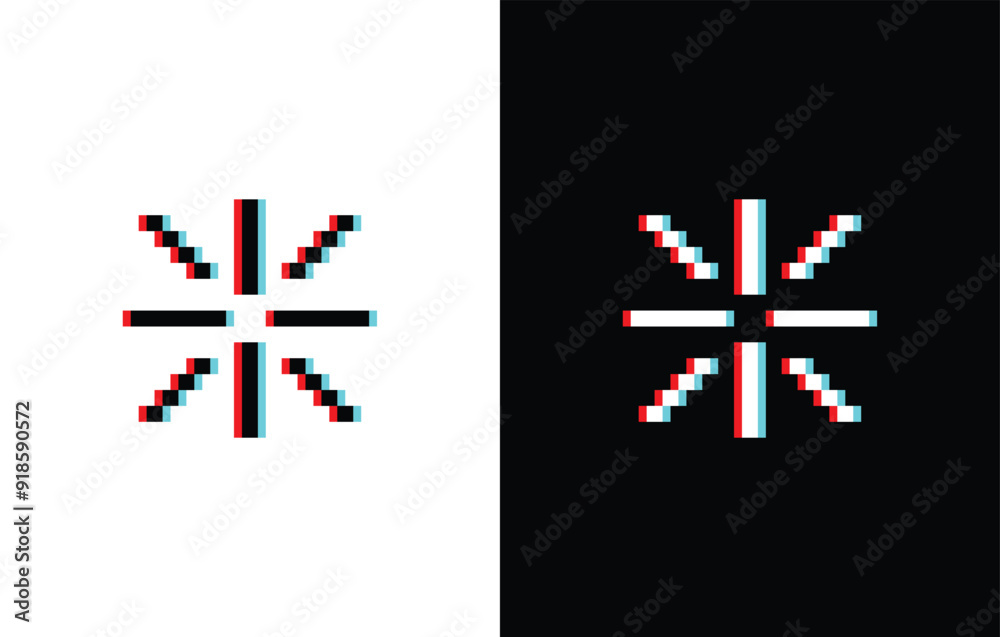Poster glich effect loading 8 bit icon vector Pixel art loading bar for game