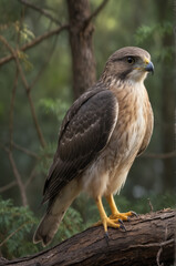Majestic Hawk Perched on a Branch