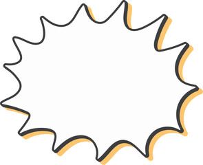 Heart blank speech balloon pop up hand drawn