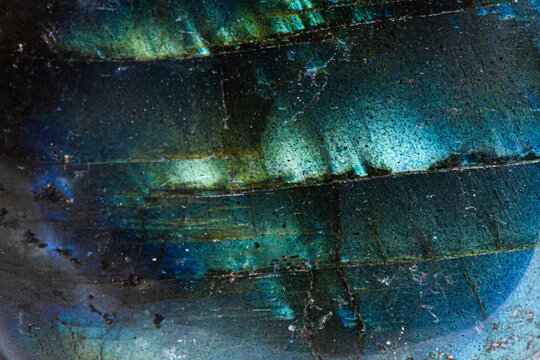 Natural Mineral Labradorite Texture Macro Colorful Reflections