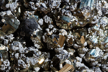 Natural Mineral Pyrite from Peru Texture Macro