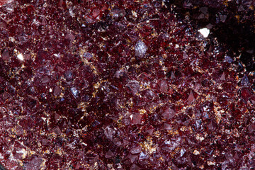 Natural Mineral Red Crystal Amethyst with Agate texture macro