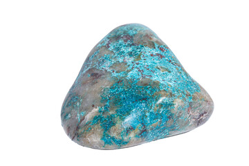 Natural Mineral Texture Blue Chrysocolla Rock Isolated Transparent Background