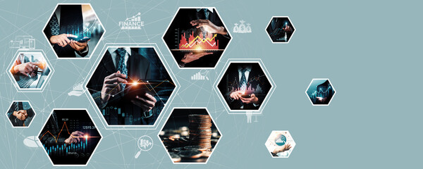 Futuristic business digital financial data technology concept for future big data analytic and...