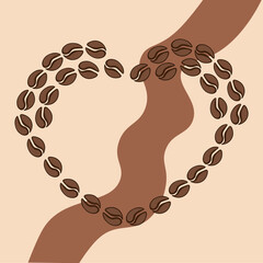 heart shape made of coffee beans