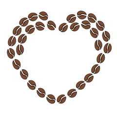 heart shape made of coffee beans