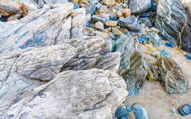 Beautiful rocks cliffs boulders mountain in Puerto Escondido Mexico.