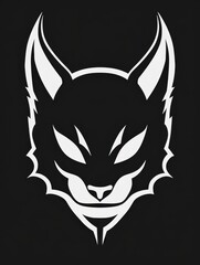 Obraz premium Cat head logo design with a simple white background