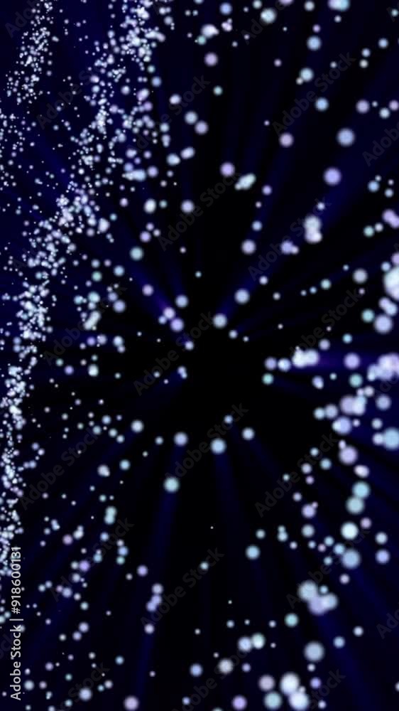 Wall mural beautiful luxury colourse particles moving seamless with bokeh blur. looped 3d animation. animation 