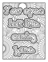 Obraz premium Affirmation Quotes with Mandala pattern. Hand drawn with black and white lines. Motivational quotes coloring page. Positive affirmations for kids & students. 